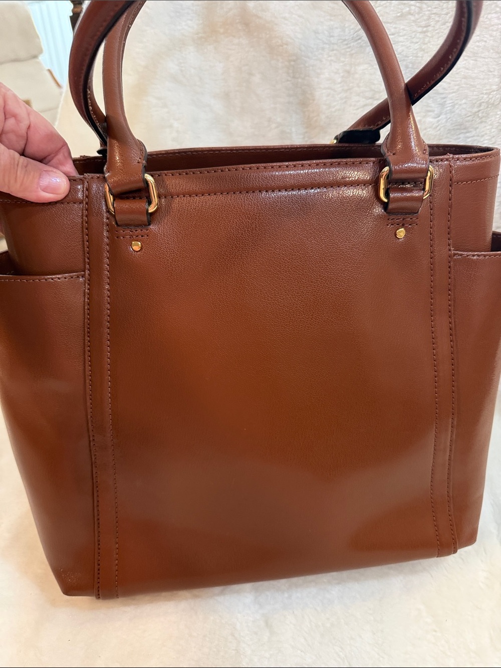 🤎 Lauren Ralph Lauren RLL Cognac Tote Bag - Picture 4 of 13